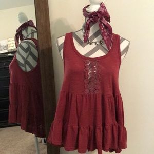 *Umgee* maroon tank top size Small